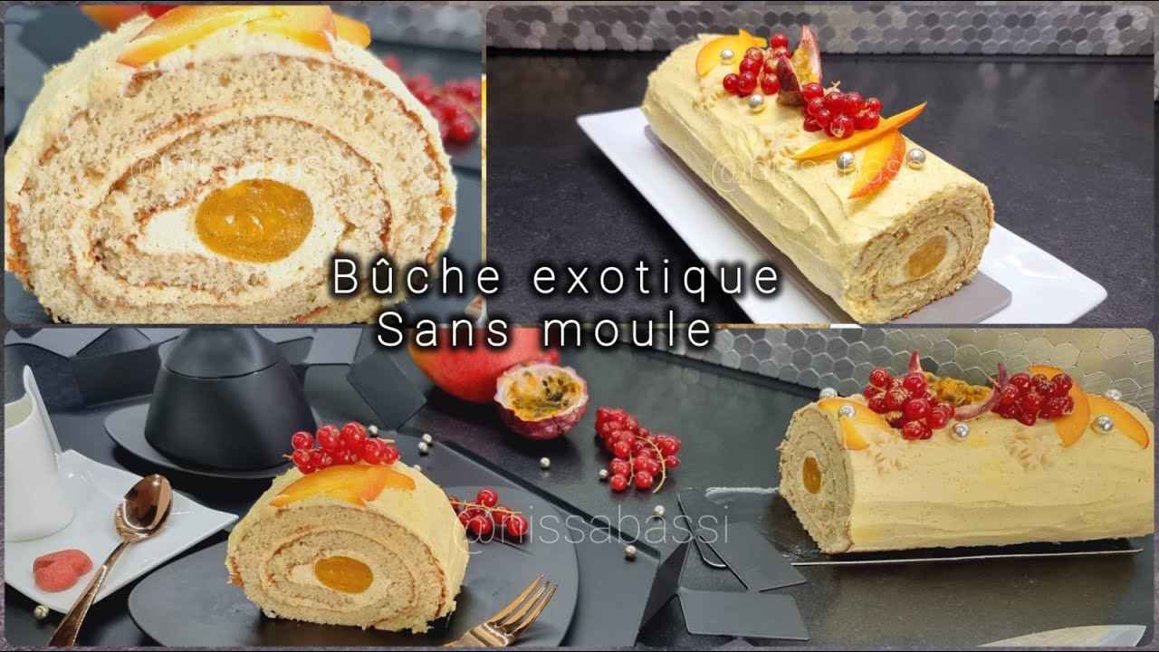 Bûche exotique avec insert sans moule pâtissier
