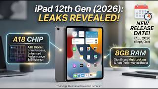 iPad 12th Gen (2026) Leaks A18 Chip, 8GB RAM &amp; NEW Release Date!