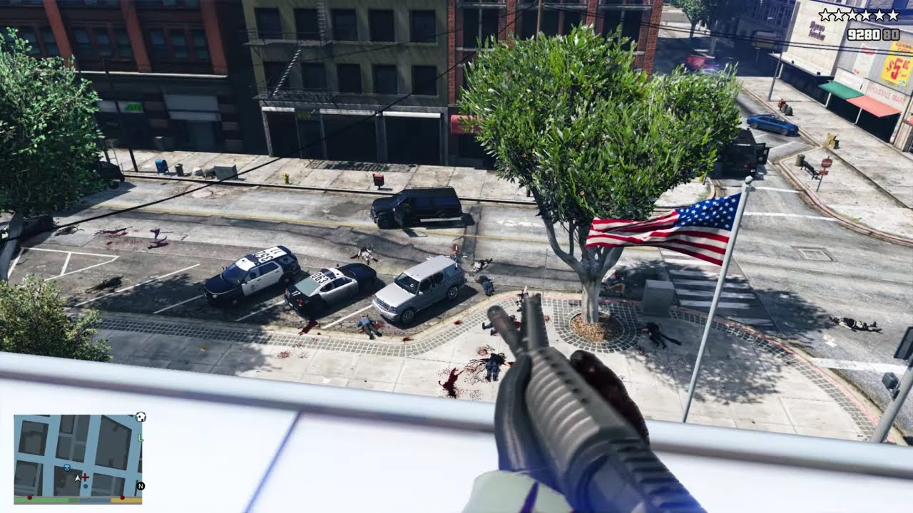 GTA 5 - First Person Police Station Shootout + Ten Star Escape - YouTube