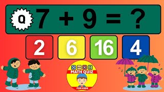 20 Math Quiz for Kids | One Digit Addition Quiz
