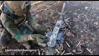 POV Ukrainian soldier operating a NSV heavy machine gun