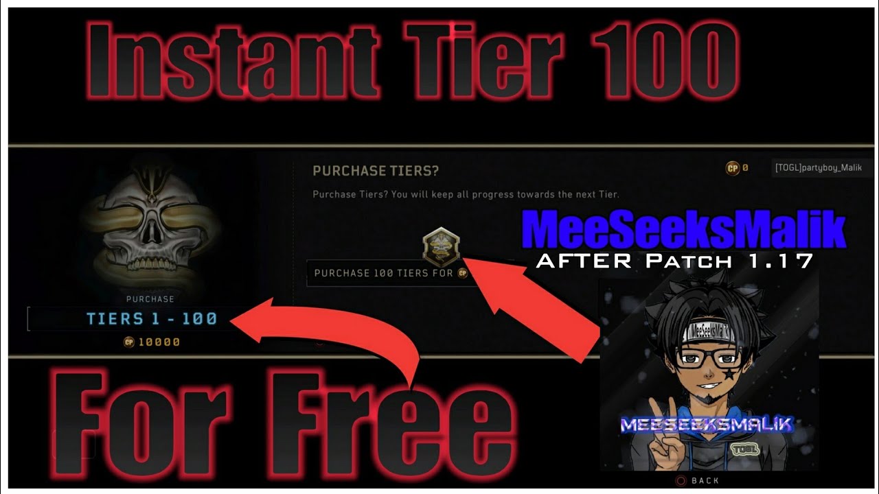 COD: BLACK OPS 4 INSTANT TIER 100 FREE NO COD POINTS (BYPASS COD POINTS GLITCH)