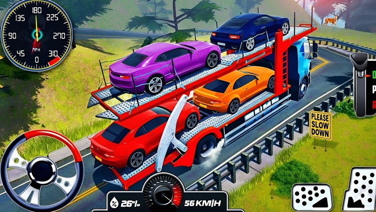 Car Transporter Truck Driving Simulator | Cargo Transport Multi-Storey Vehicles | Android Gameplay