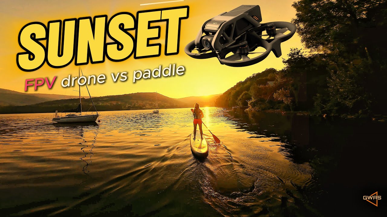 Sunset Adventure: FPV Drone vs Paddleboard - Epic Evening Ride!