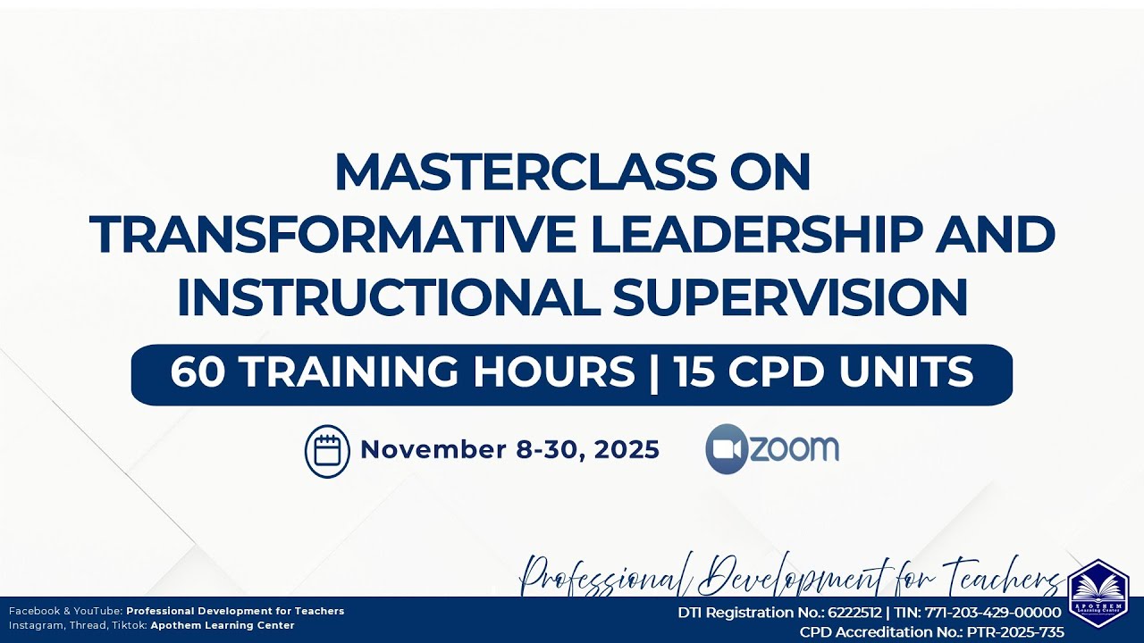 [Part 2] Masterclass on Transformative Leadership and Instructional Supervision