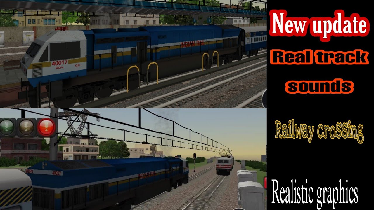 Indian train simulator New update real track sounds railway crossing realistic graphics |