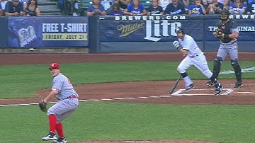 PIT@MIL: Worley, Mercer combine to turn a double play