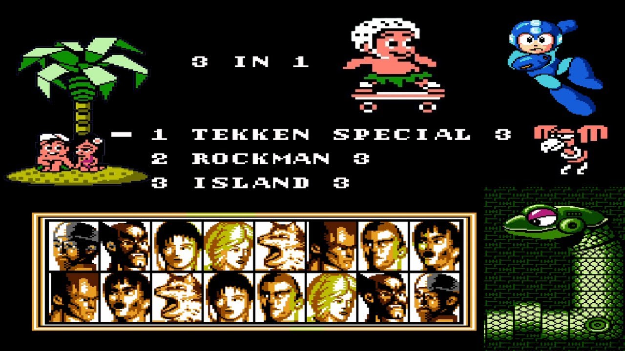 NES 3 in 1 Multi-Game : 90s Cartridge Gameplay