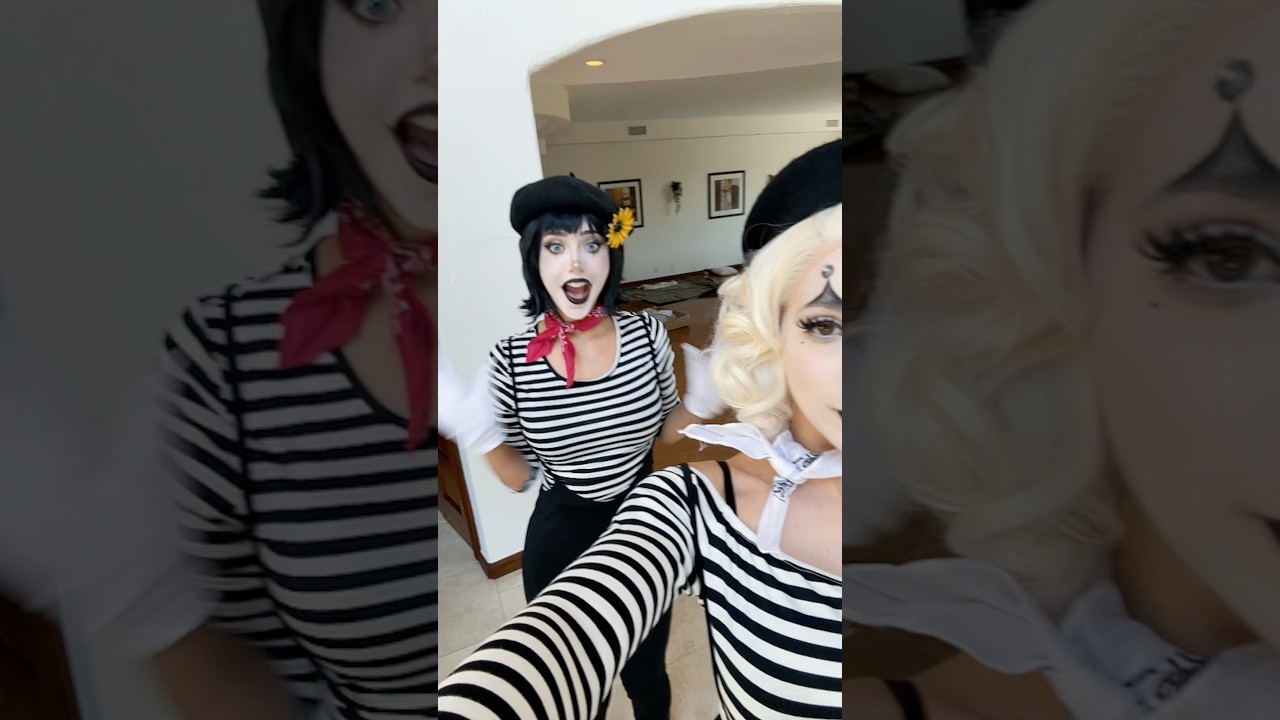 Mimes do the Price Tag challenge @Candylion #mime #mimemakeup #costume