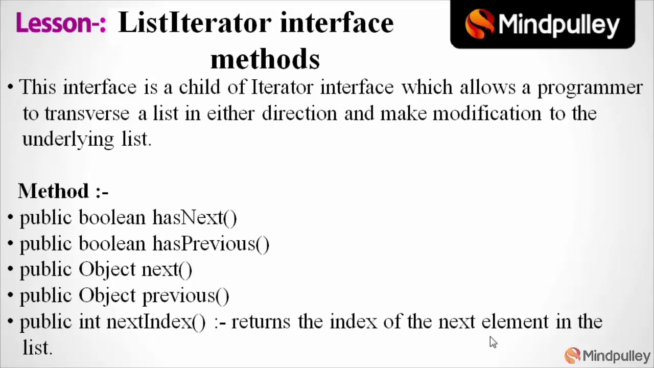 006 list Iterator and its methods - Advance Java Beginners to Expert ...