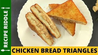 Chicken Bread Triangles Recipe | Chicken Snacks Recipe | Crispy Chicken Bread Balls Recipe |
