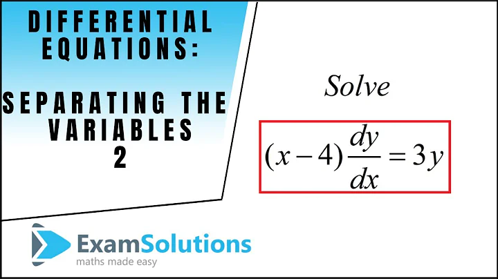 Solving a Differential Equation by separating the variables (2) : ExamSolu