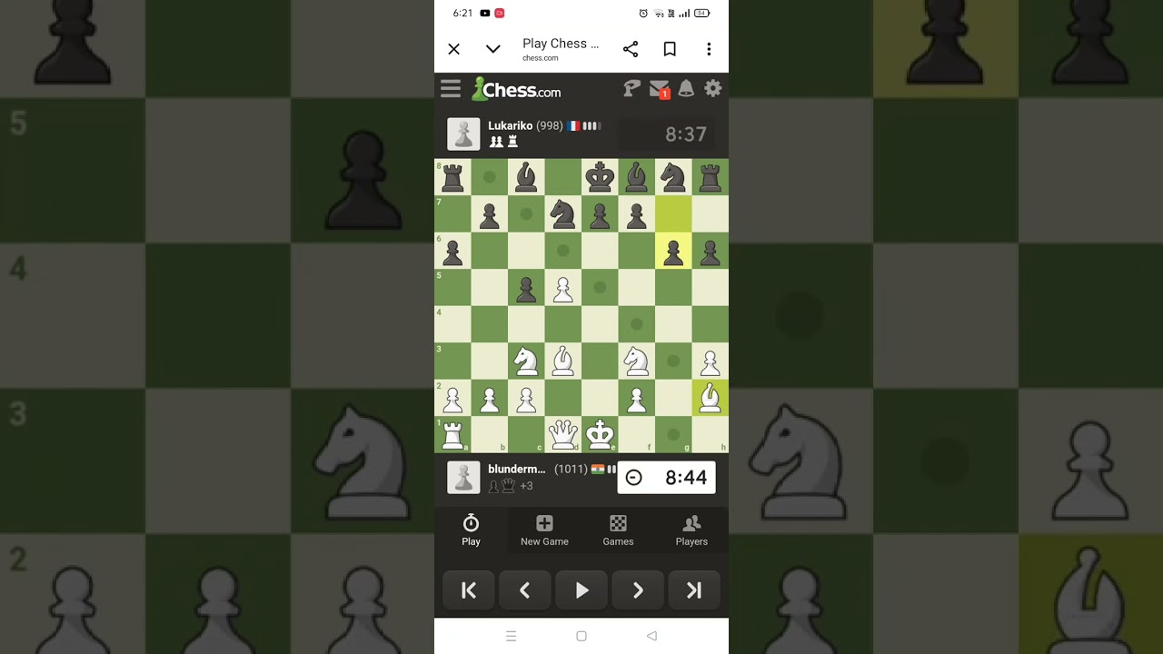 A nice trap/trick  if your opponent takes g or b pawn .