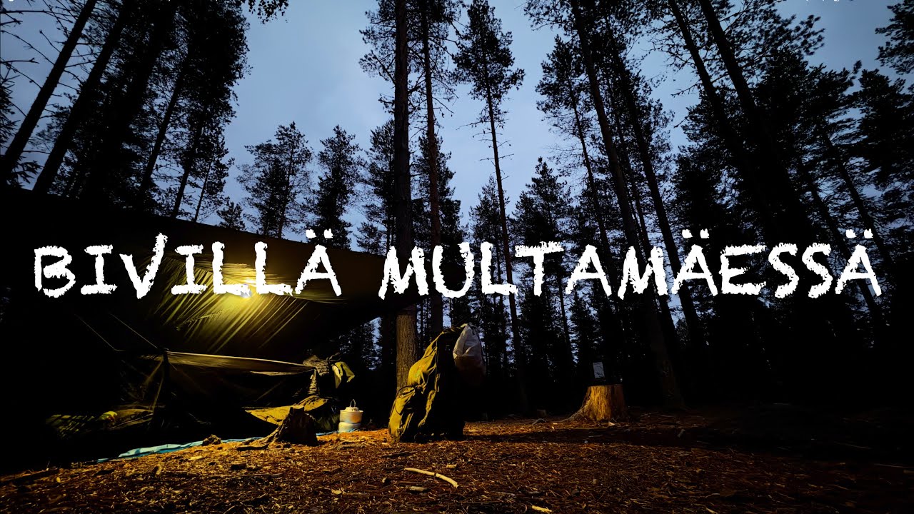 Bivillä Multamäessä | Retkeily, yön yli majoite. Auringonlaskussa kokkailua.