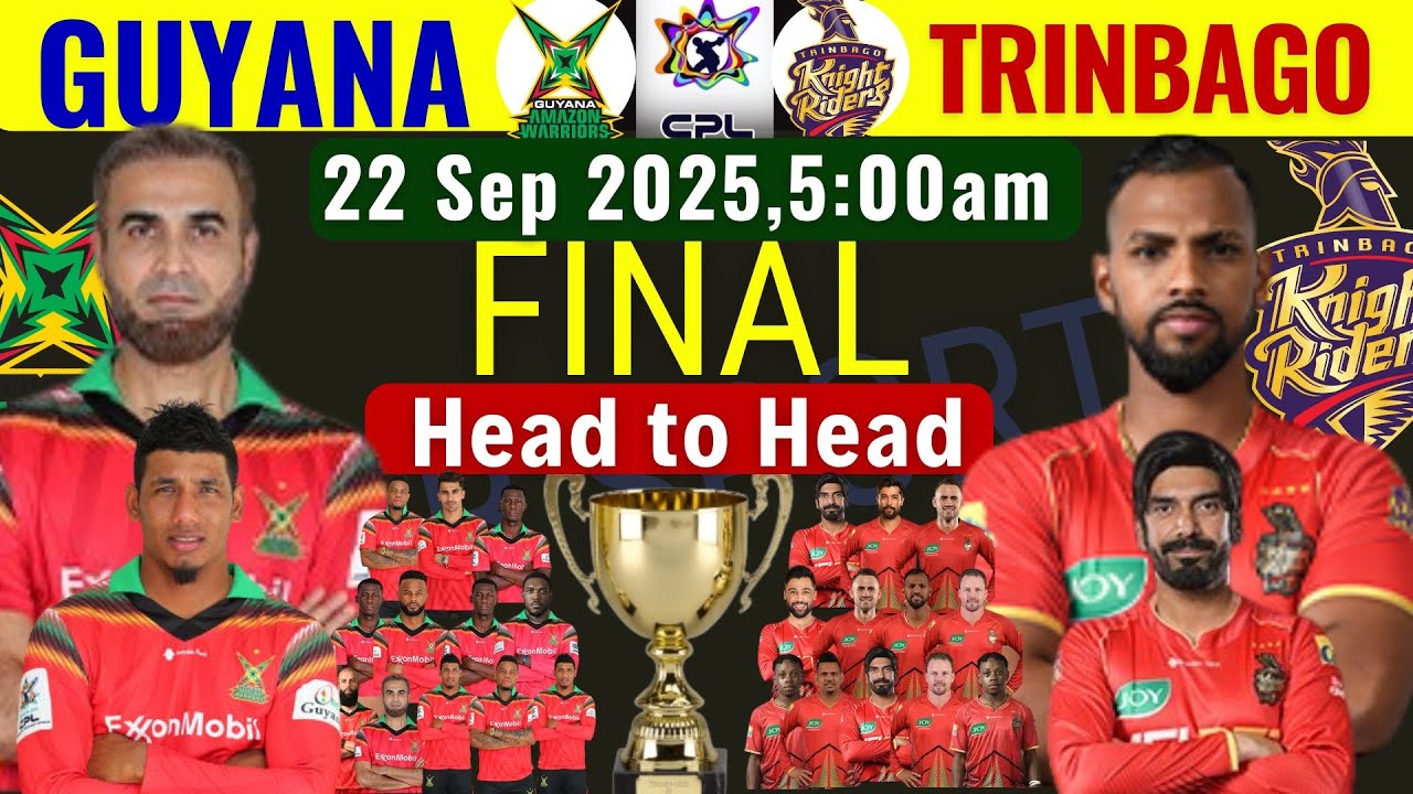 Финал CPL 2025: Гайана Амазон Уорриорз против Тринбаго Найт Райдерс, игра 11 | GAW против TKR в п...