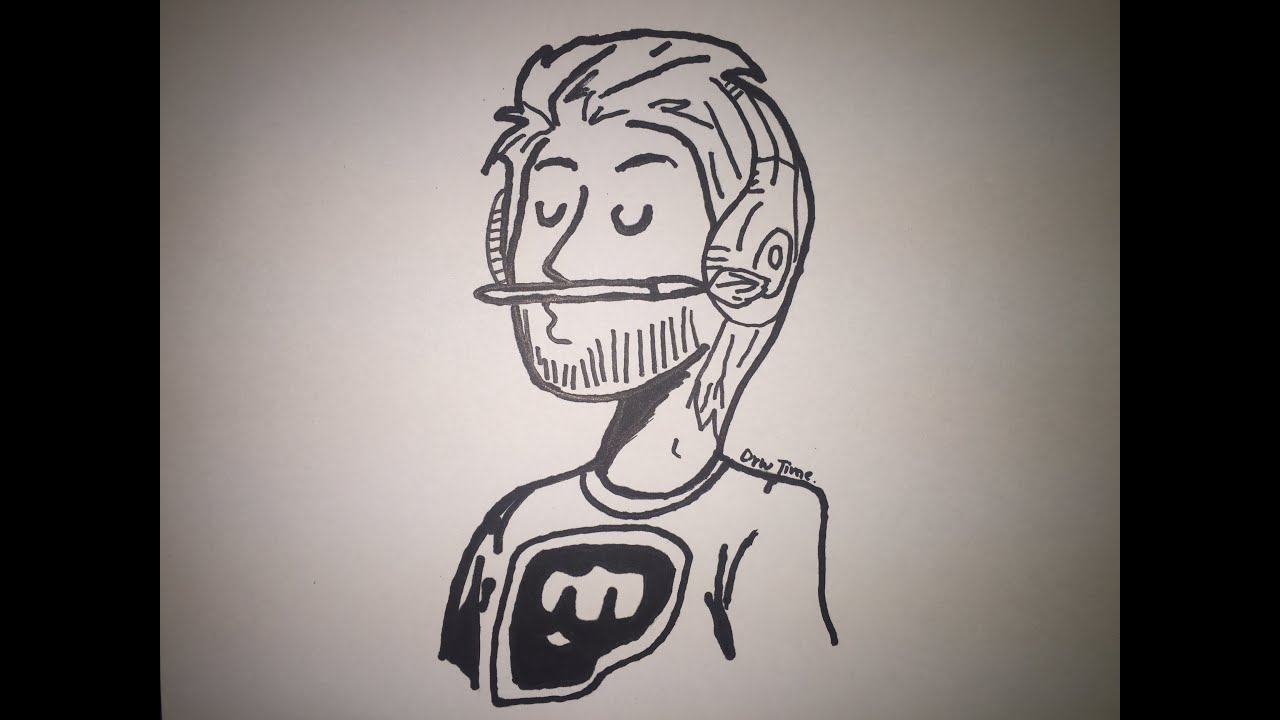 how to draw pewdiepie (cartoon)!!! YouTube
