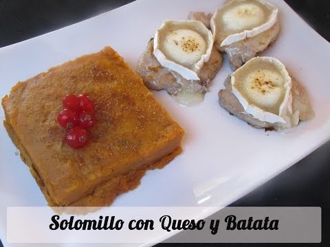 Solomillo de cerdo con queso y batata