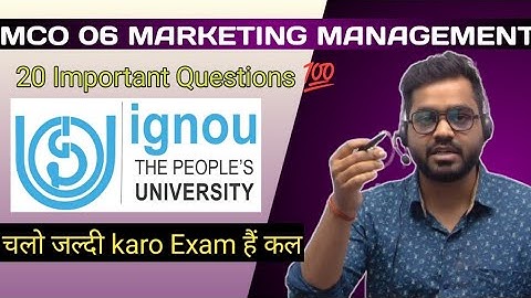 MCO 06 | IGNOU 2023 | Important Questions 💯 | Marketing Management | @commerce_education_center