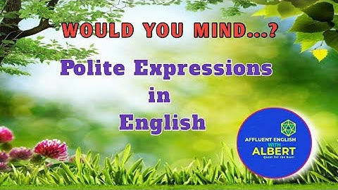 Would you mind...? Polite Expressions in English