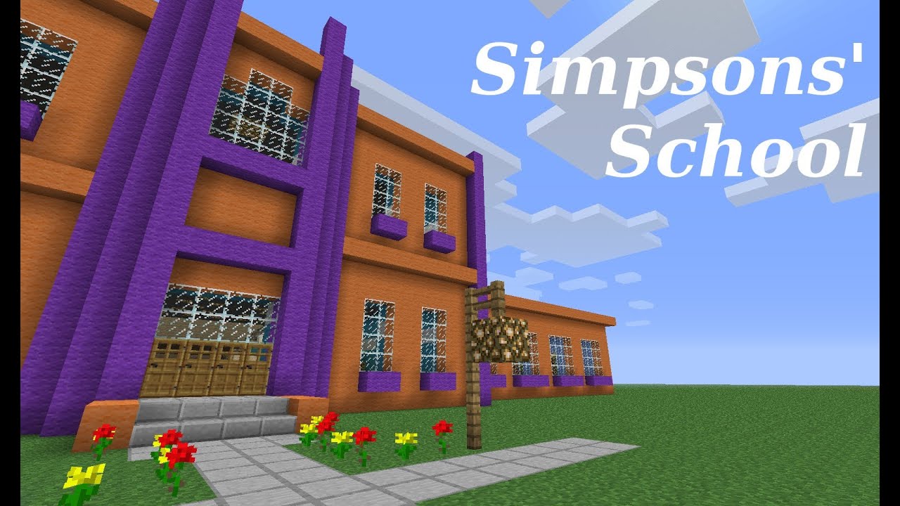 Simpsons' School in Minecraft - YouTube