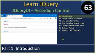 Famous JQuery UI Accordion | Part 1 - Introduction | JQuery Tutorials #63 Profile
