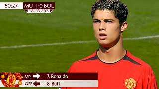 FULL MATCH: Manchester United vs  Bolton Wanderers 20032004 40, Cristiano Ronaldo's First Debut