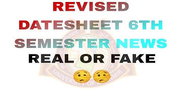 Will Kashmir University release REVISED DATESHEET FOR BG 6TH SEMESTER YES OR NOT 🤔🤔
