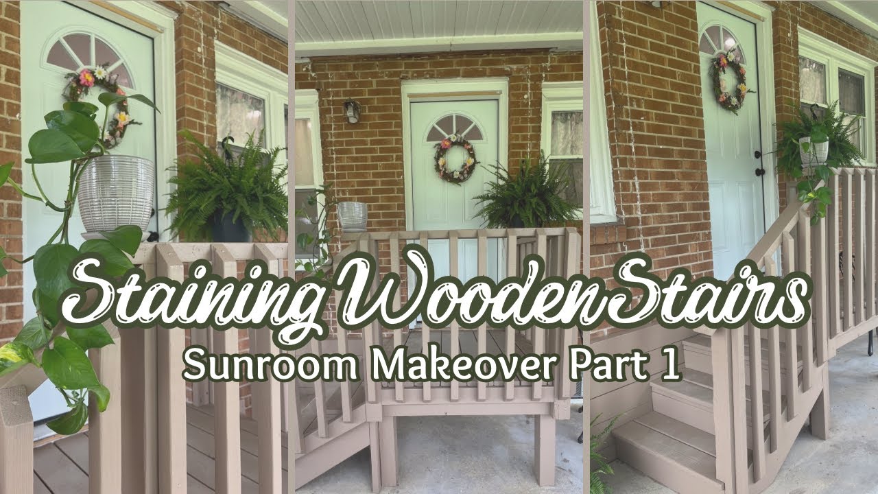 Sunroom Makeover Part 1 Staining Stairs Wood Cleaner Prep YouTube