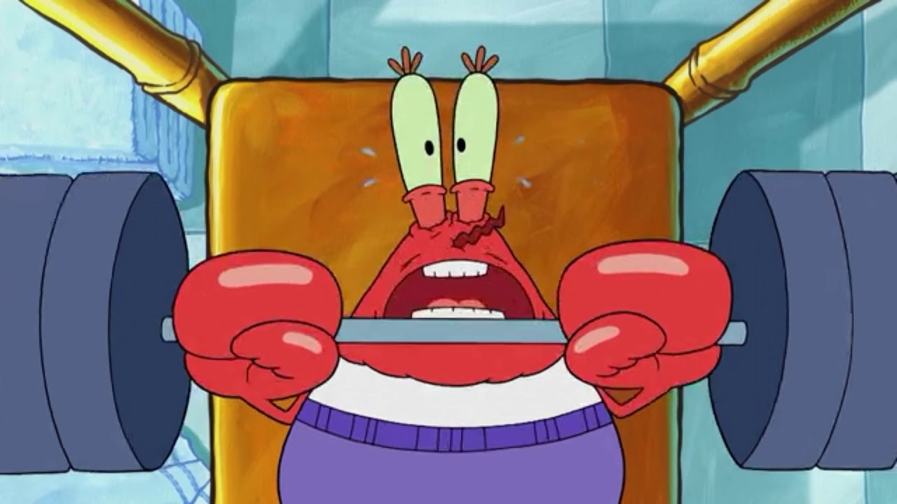 SpongeBob - Mr. Krabs Lifts Weights.