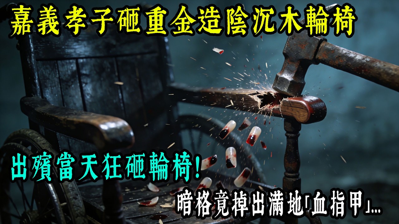 嘉義孝子豪砸千萬造陰沉木輪椅，魯班尺卻量出“死”字！靈堂上砸開輪椅暗格，滿地血指甲揭開驚天醜聞【老王故事會】
