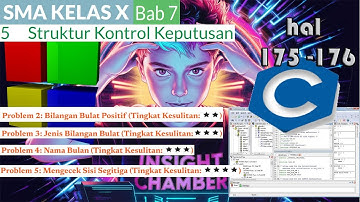 bahasa C informatika kelas 10 bab 7  algoritma dan pemrograman kurikulum merdeka hal 175 176