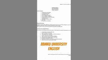 BBMKU University AEC ENGLISH SOFT ENGLISH SYLLABUS FOR SEMESTER 4 #motivation #bbmku
