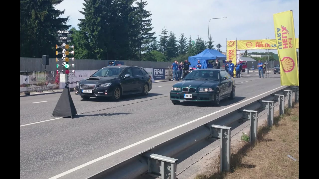 BMW 320i E36 vs 2016 Subaru Levorg 1/8mile drag race - YouTube