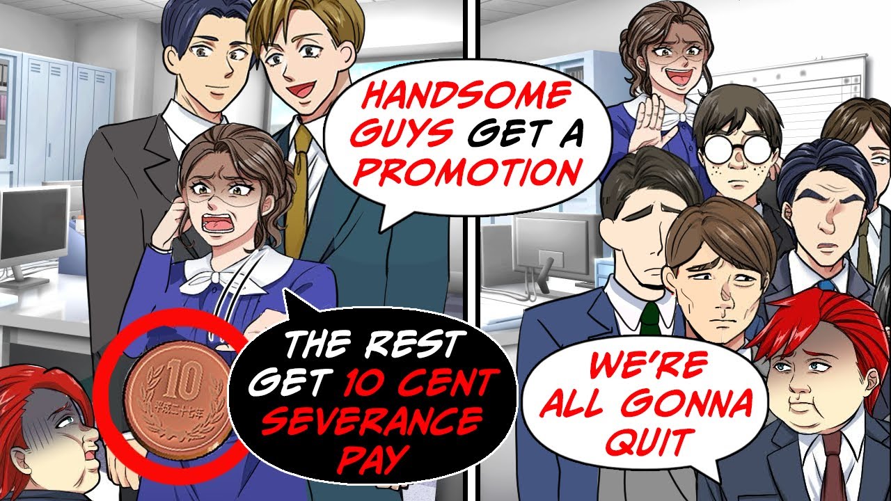 For 3 years, the female CEO promoted only handsome men and gave us just 10 cents in severance pay