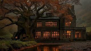 The Library Hidden Beneath The Old Tree A Rainy Autumn Evening In The Mountains Dark Academia