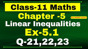 Class 11th Maths, Ex-5.1, Q 21,22,23 | Chapter 5 ( Linear Inequalities ) Maths CBSE NCERT