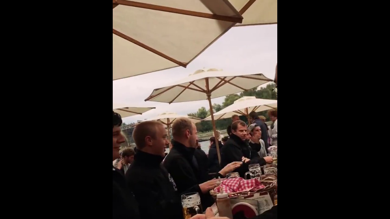 Beer and Bratwurst in Regensburg, Germany