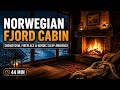 Norwegian Fjord Cabin | Snowstorm, Fireplace & Nordic Sleep Ambience (44 Min)