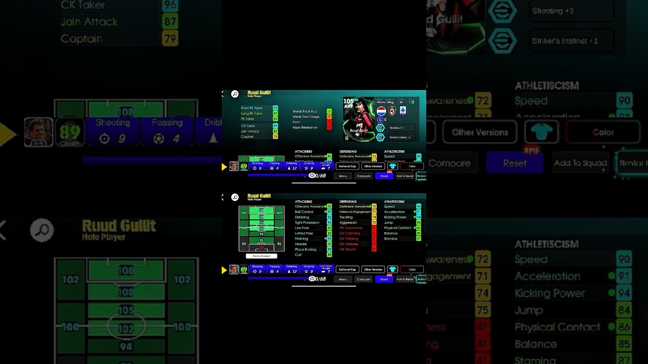 Ruud Gullit Best progression for SS | 106 Rated |