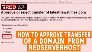 how to approve outgoing transfer for any domain from redserverhost?