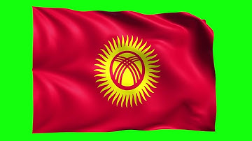 Green screen Footage | Kyrgyzstan Waving Flag Green Screen Animation | Royalty-Free