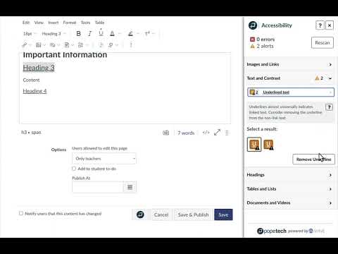 Fixing Underlined Text in Pope Tech