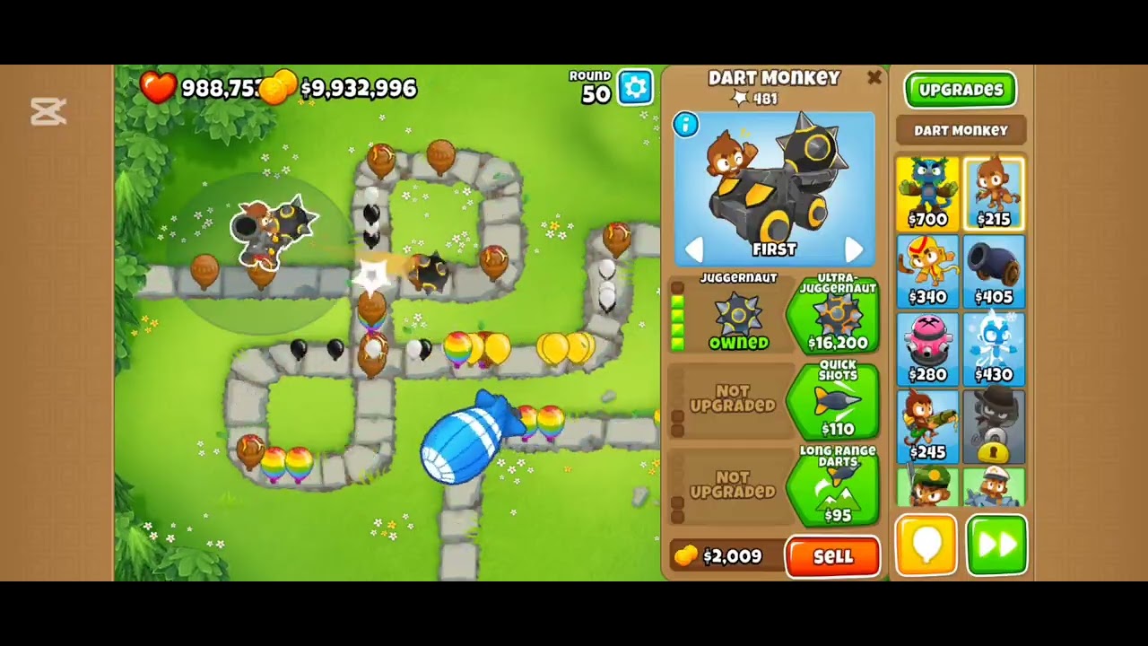 testing what tower can beat round 50 in bloons td 6