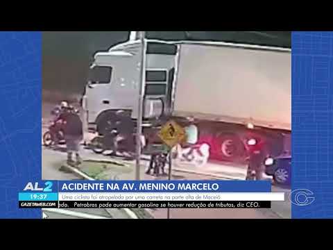 Ciclista sobrevive após atropelamento por carreta em Maceió - 28/04/2026