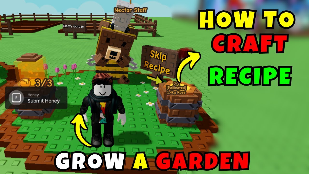 How to Craft Recipe For Bizzy Bear In Roblox Grow A Garden! - YouTube