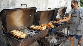 Garlic Bomb! 50 Years of Tradition! Charcoal Grilled Chicken with Herb Emphasis - Thai Street Food