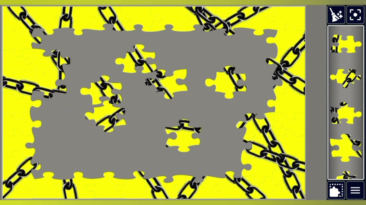 Chain-Web Explosion on Yellow Fire⚫🔗🔥 🧩Graphic design jigsaw puzzle 🧩//@jigsawpuzzle45