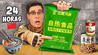 24 Horas Probando COMIDA MILITAR CHINA para CIVILES !!