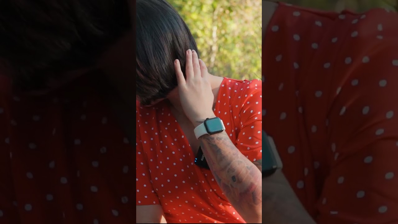 Evelina's yoga outdoors in a dress 