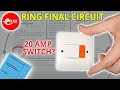 Can you use a 20 Amp double pole switch to control a spur from a ring final circuit? BS7671